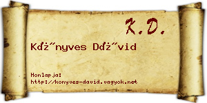 Könyves Dávid névjegykártya
