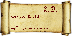 Könyves Dávid névjegykártya